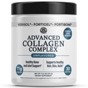 Advanced Collagen Complex Powder – VERISOL®, FORTIBONE®, & FORTIGEL® for Hair, Skin, Bone & Joint Support – Clinically Studied Ingredients – Grass-Fed Hydrolyzed Collagen Peptides – 30 Servings