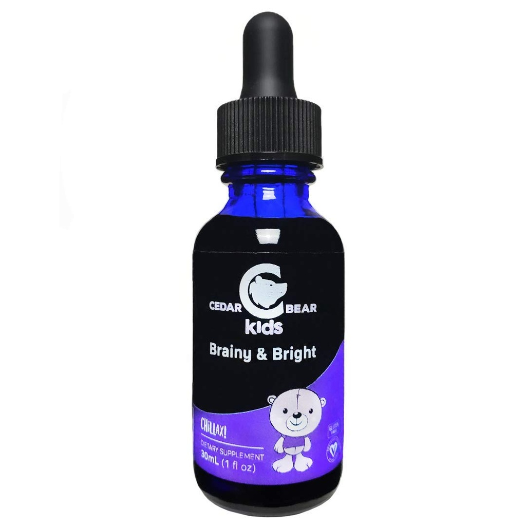 Cedar Bear Brainy & Bright for Kids - Supports Calm and mental Focus 1 FL Oz