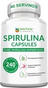 Spirulina Capsules 3000 mg - 40 Organik Spirulina Capsules - Protein, Antioksis & Vitamins - 240 Organik Espirulina Toz - Immune & Cardiovascular Health
