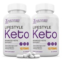 Justified Laboratories (2 Pack Lifestyle Keto Pills 1275MG Νέα & βελτιωμένη Formula Περιέχει μηλίτη μηλίτη μηλίτη έξτρα παρθένο ελαιόλαδο σκόνη πράσινο φύλλο τσαγιού 120 κάψουλες