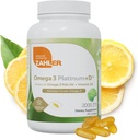 Zahler Omega 3 Platinum +D, All-Doğal Pure Fish Oil Supplement, Burpless Softgel No Fishy Aftertaste, en yüksek EPA ve DHA, sertifikalı Kosher, 180 Softgels