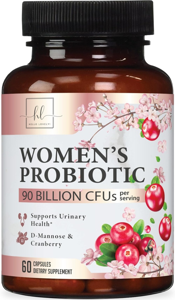 Probiotics for Women Digestive Health Support - 16 Strains Women's Vaginal Probiotic with Prebiotics, Cranberry, PH, Immune Support, Urinary, & Feminine Health Support - USA Bottled - 60 Capsules
