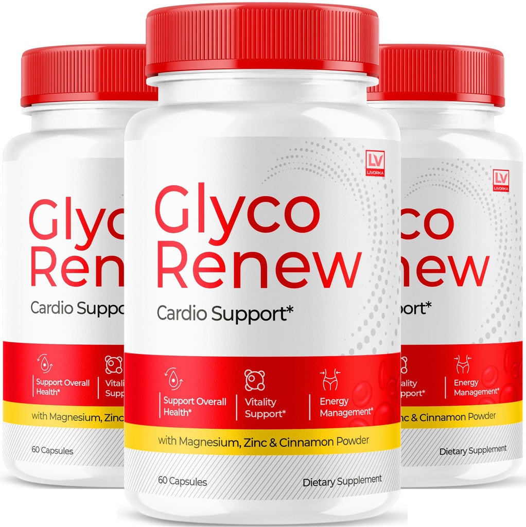 (3 Pack) Glyco Renew - Glyco Renew Blood Support, Glyco Renew Blood Support Pills, Ripped Glyco Renew Blood Support, Glyco Renew Pills, Glyco Renew Supplement, 90 Capsules