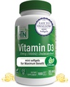 Sağlık Thru Beslenme Vitamini D3 1000iu 100 Az Yararlılık için Mini Softgels | 25mcg Cholecalciferol | 3rd Parti Test Edildi | Non-GMO USP Organik EVOO | Immune Health Support