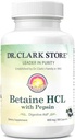 Dr. Clark Betaine HCL Supplement with Pepsin, 800 mg, 100 Gelatin Capsules