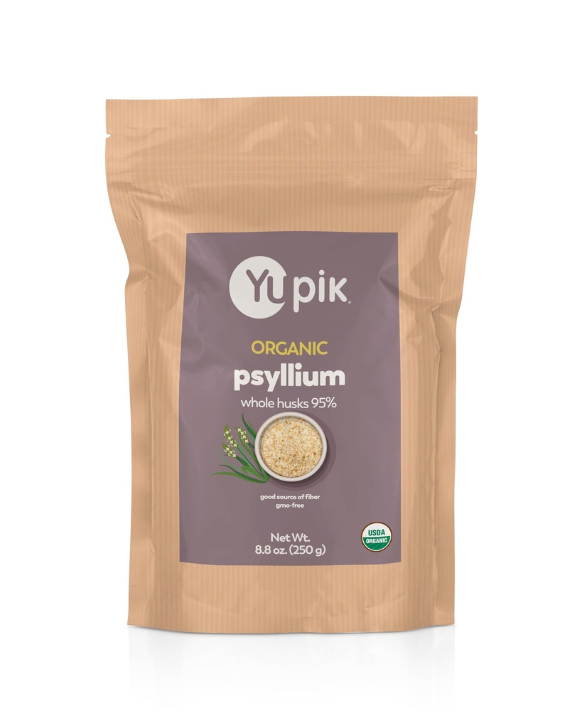 Yupik Organik Whole Husk Psyllium 8.8 Oz (GMO, USDA sertifikalı, Non-GMO, Kosher, Gluten-Free, Sugar-Free & Fat-Free, Unflavored, Plant-Based