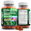 Probiyotiks & Prebiyotiks for Digesttamine for Gut Health Bromelain Apple Pectin Inulin FOS Plant Based Vegan Gummy Vitamins
