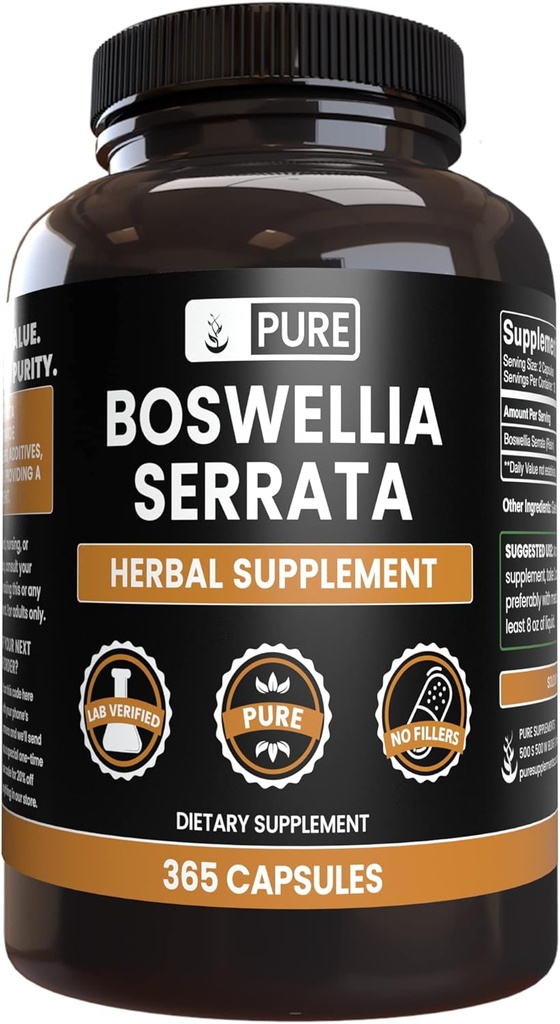 Pure Original Ingredients Boswellia Serrata (365 Capsules) No Magnesium Or Rice Fillers, Always Pure, Lab Verified