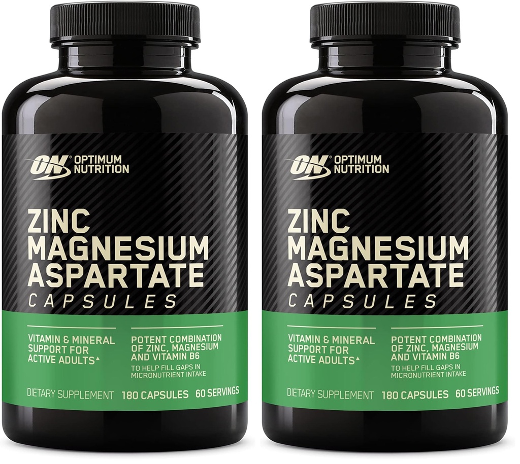 Optimum Nutrition Muscle Recovery and Endurance Supplement for Men and Women,Zinc-and Magnesium Supplement,180 Count (Pack of 2)