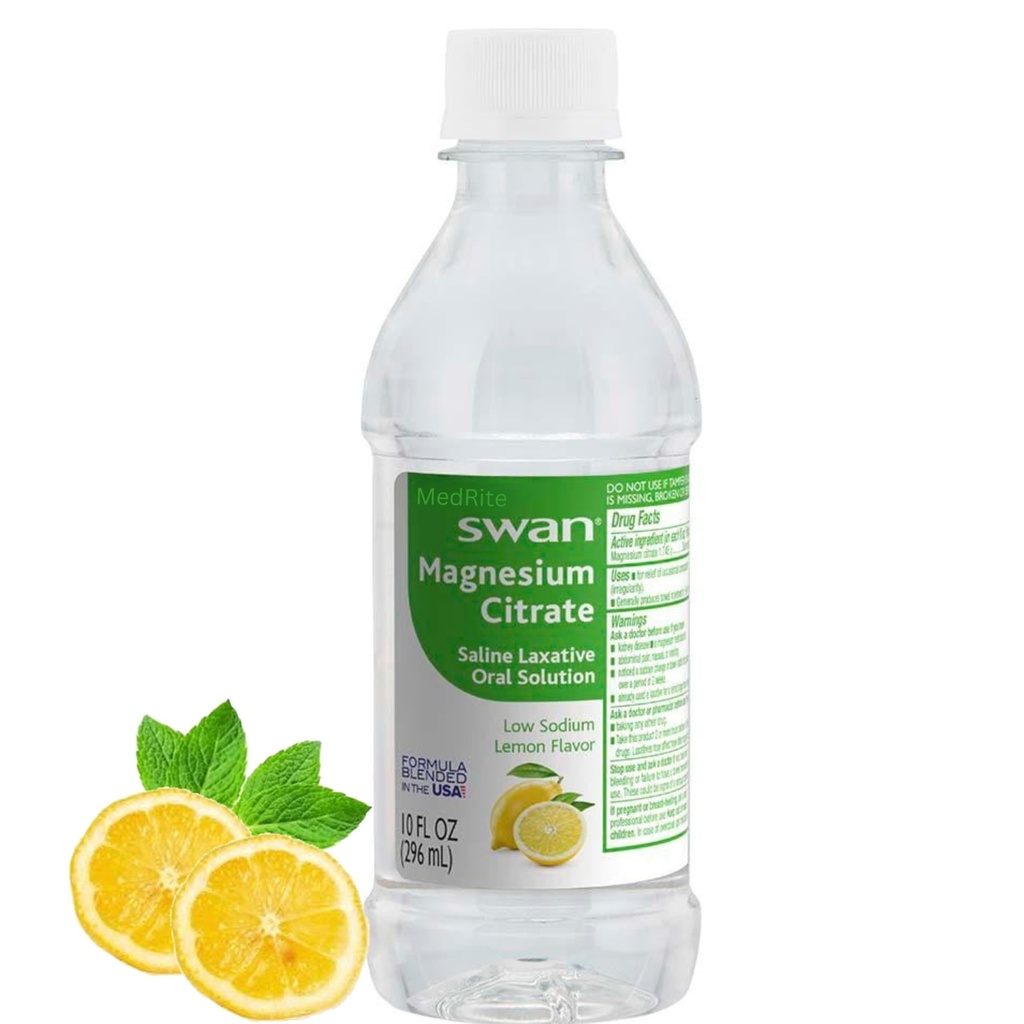 Magnesium Citrate, Oral Solution, Natural Lemon Flavor - Laxatives for Constipation Fast Acting. Laxatives for Constipation, Stool Softeners, Citrato de Magnesio (1) (10 Fl Oz (Pack of 1)