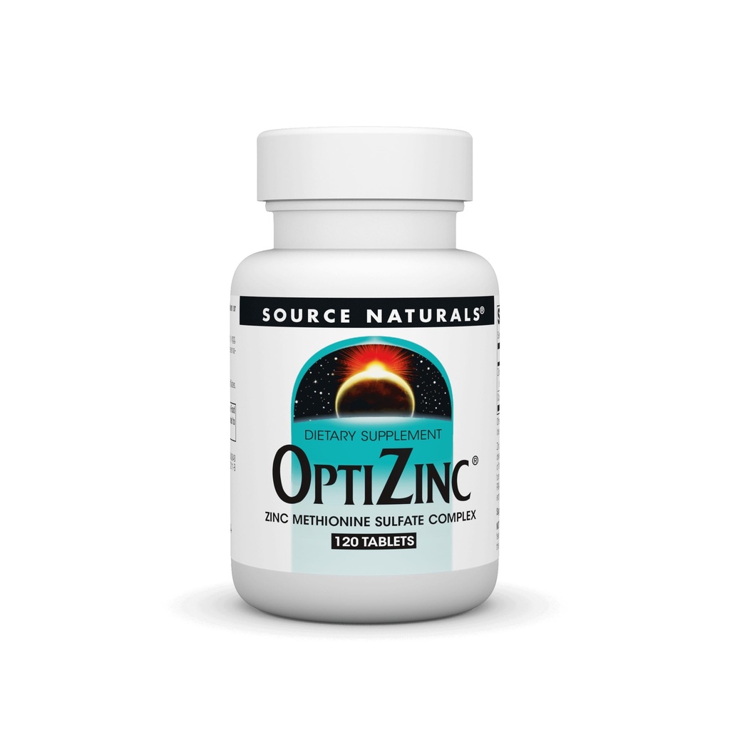 Source Naturals OptiZinc Çinko Methionine Sulfate Kompleksi & Diyet Supplement* - 120 Tablet