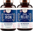 GDSOR BOTANICALS Iron Supplement ve PMS Relief Sche for Women