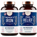 WINDSOR BOTANICALS Συμπλήρωμα σιδήρου και PMS πακέτο ανακούφισης για τις γυναίκες