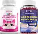 Kids Methylated Multivitamin Chewable & Liposomal Magnesium Glycinate 400mg Gummies, Immune & Brain, Muscle & Relax