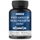 Potassium Magnesium Supplement,Potassium Citrate,Magnesium Glycinate,Zinc,Vitamin D3 &K2,High Absorption, Support Immune & Energy for Women & Men,Non-GMO,120 Count(Pack of 1)