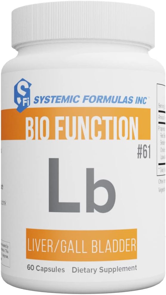 Systemic Formulas Lb – Liver/Gall Bladder 60 Capsules Bio Function #61. Liver + Gall Bladder Support, Portal Duct Function Supplement. Contains Red Beet Root Toz.