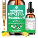 Potassium Magnesium Supplement Liquid, Electrolyte Potassium & Calm Magnesium Complex Drops Plus Zinc, Vitamin D3 & B6 for Cramp Relief, Bone, Energy & Immune Health, Faster Absorption Than Gummies