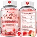 Calcium 1200mg Magnesium Zinc Gummies with Vitamin D3 K2 Magnesium Glycinate 400mg Supplements with Probiotic Calcium Citrate for Women and Men Bone & Teeth & Immune Support Sugar Free - 60 Gummies