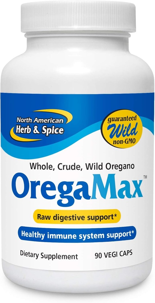 NORTH AMERICAN HERB & SPICE OregaMax - 90 Capsules - Wild Oregano Supplement - Digestive & Immune Support - Oregano Oil, On, Onion - Non-GMO - 90 Total Services
