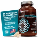 OmniBiotics Ultimate Daily Multivitamin for Women & Men – 34 Essential Ingredients Including Vitamin A, C, D, E, B6, B12, Biotin, Zinc – 120 Vegan Capsules
