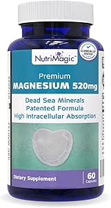 520mg, Magnezyum'dan Yüksek Aborpsiyon Elemental, Dead Sea Minerals Kompleksi (1 Şişe, 2Month Supply (60 Capsules))