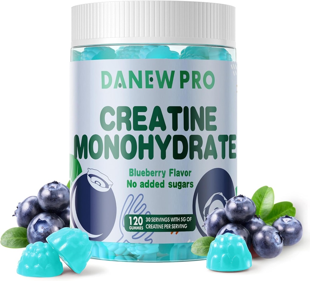 Creatine Monohydrate Gummies 5000mg για άνδρες & γυναίκες, Creatine Monohydrate για μυϊκή δύναμη, μυών Builder, Energy Boost, πριν από την προπόνηση συμπλήρωμα (120 Count)-Blueberry Γεύση