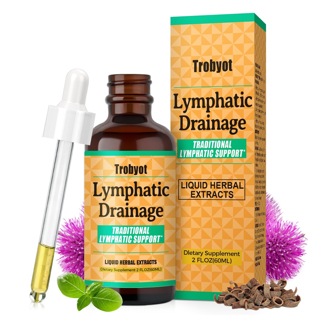Lymphatic Drainage Drops - Features Cleavers (Lymphatic), Prickly Ash Bark (Circulation), Red Clover Flower (Balance) - Immune Support Formula,2fl oz
