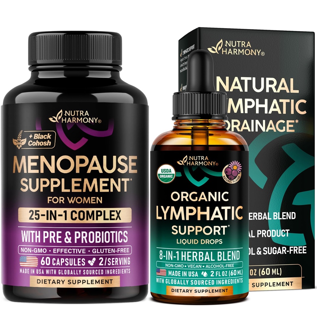 NUTRAHARMONY Lymphatic Drops & Menopause Supplement