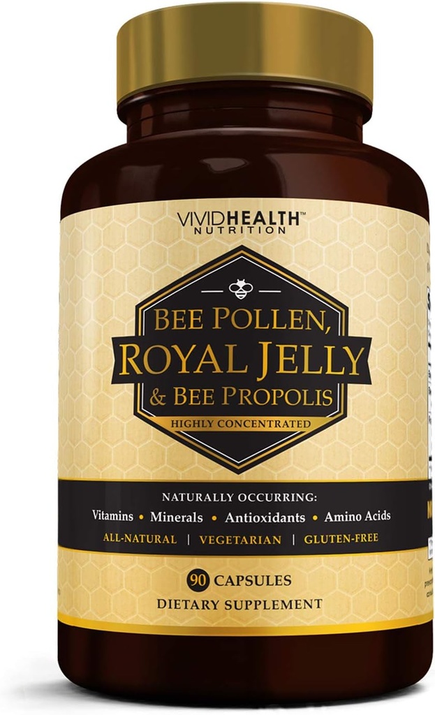 Κάψουλες υψηλής ισχύος Royal Jelly και Bee Pollen, 90 Count