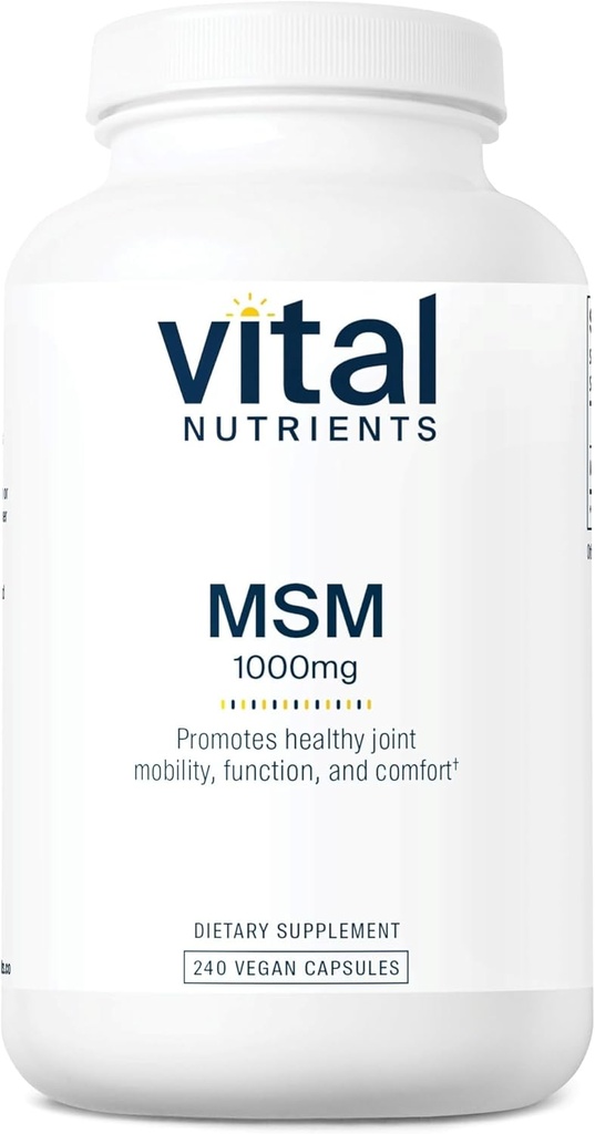 Vital Nutrients - MSM 1000 mg - Organik Sulfur Doğal Form - 240 Capsules