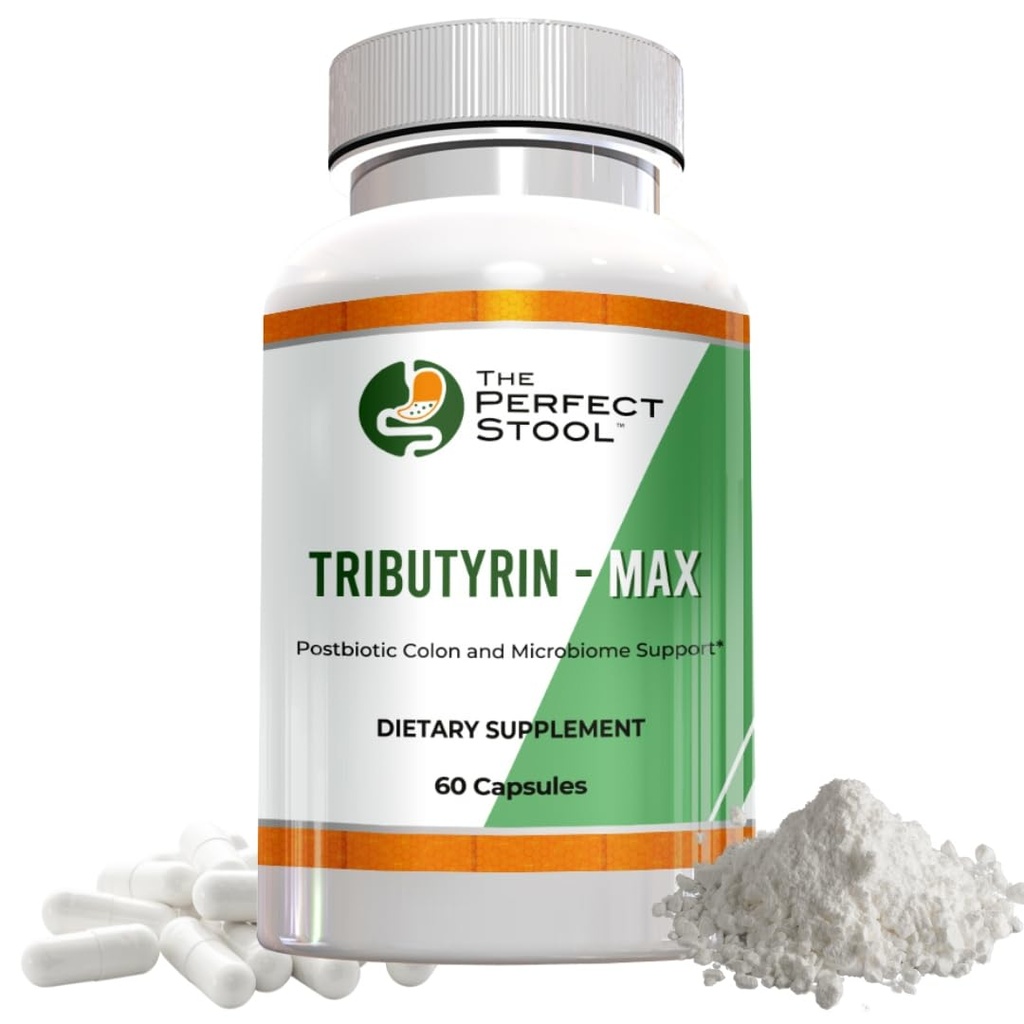 Tributyrin-Max Postbiyotik Butyrate Supplement; Bloating, Gas ve Leaky Gut Desteği; Mükemmel, Temiz Wipe Poops; 750 mg Enteric Capsules; 3rd Parti Test Edilmiş Gluten /Dairy-Free