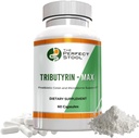 Tributyrin-Max Postbiotic Butyrate Supplement; Bloating, Gas and Leaky Gut Support; Perfect, Clean Wipe Poops; 750 mg Enteric Capsules; 3rd Party Tested Gluten/Dairy-Free