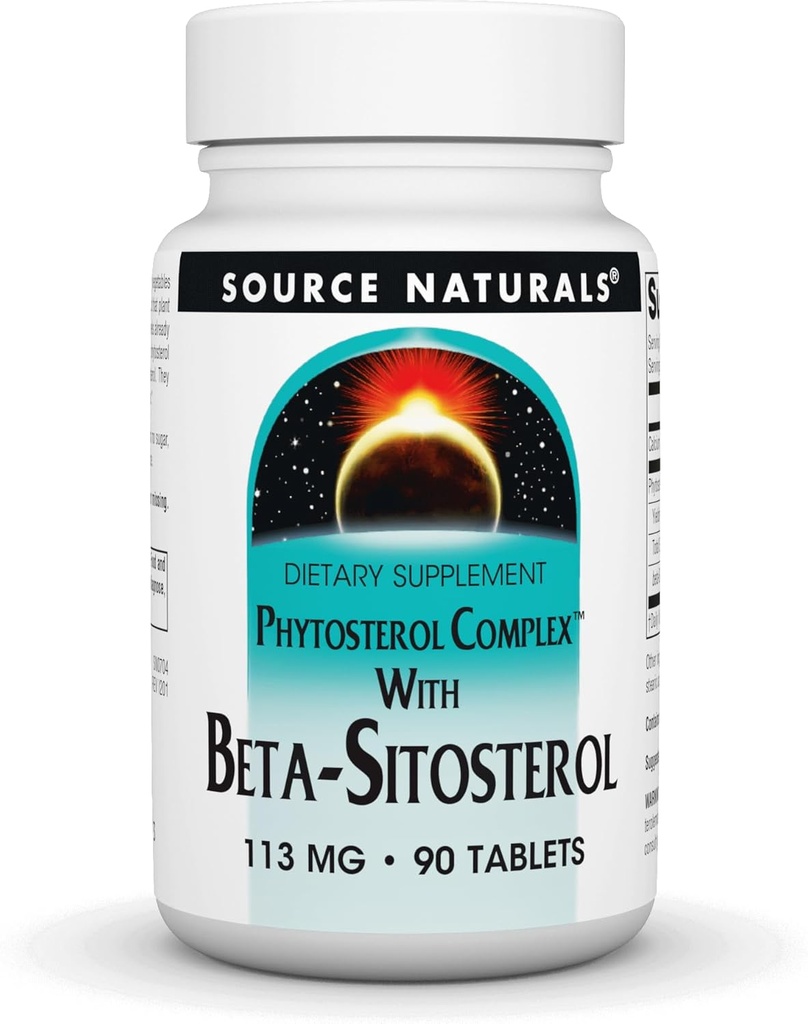 Source Naturals Phytosterol Complex with Beta-Sitosterol, Supports Health Cholesterol Levels*, 113 mg - 90 Tabletler