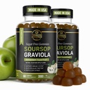 Soursop Leaves & Soursop Fruit Gummies - 3000 mg Soursop Ekstraksiyon - 2 Pack Graviola Supplement - Soursop Fruit and Leaf - 120ct - Sugar-Free - Gluten Free – Non-GMO – Vegan Dostu Dostu Dostum