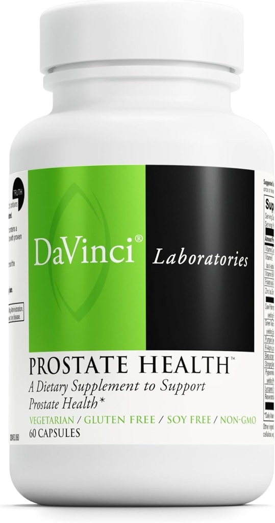 DAVINCI Laboratuvarları Prostate Health - Prostate, Urinary & Men's Health with Saw Palmetto, çinko, Green Tea Extract & More* - 60 Vegetarian Capsules (30 hizmet)