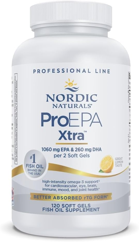 Nordic Naturals ProEPA Xtra, Lemon - 120 Soft Gels - 1640 mg Omega-3 - Pozitif Mood, Kalp Sağlığı ve Hücre Fonksiyonları için Yüksek Lisans EPA Formula - Non-GMO - 60 Hizmet