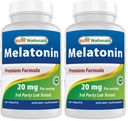 Best Naturals Melatonin 20mg 240 Tablets - Drug-Free Nighttime Sleep Aid - Non-GMO & Gluten Free (Pack of 2)
