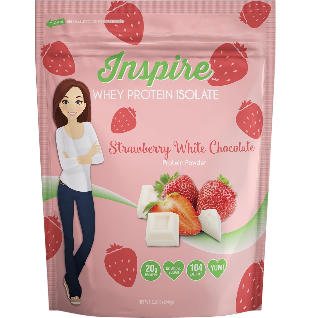 Bariatric Eating Inspire Strawberry White Chocolate 20g Whey Protein Isolate Powder (20 Servings)