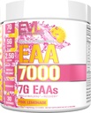 Evlution Beslenme EAA7000 - Pre & Post Workout Toz - Muscle Building + Recovery Supplement - 7g Essential replicas + 5g BCAAs - Endurance + Enerji Desteği - 30 Hizmet - Pink Lemonade