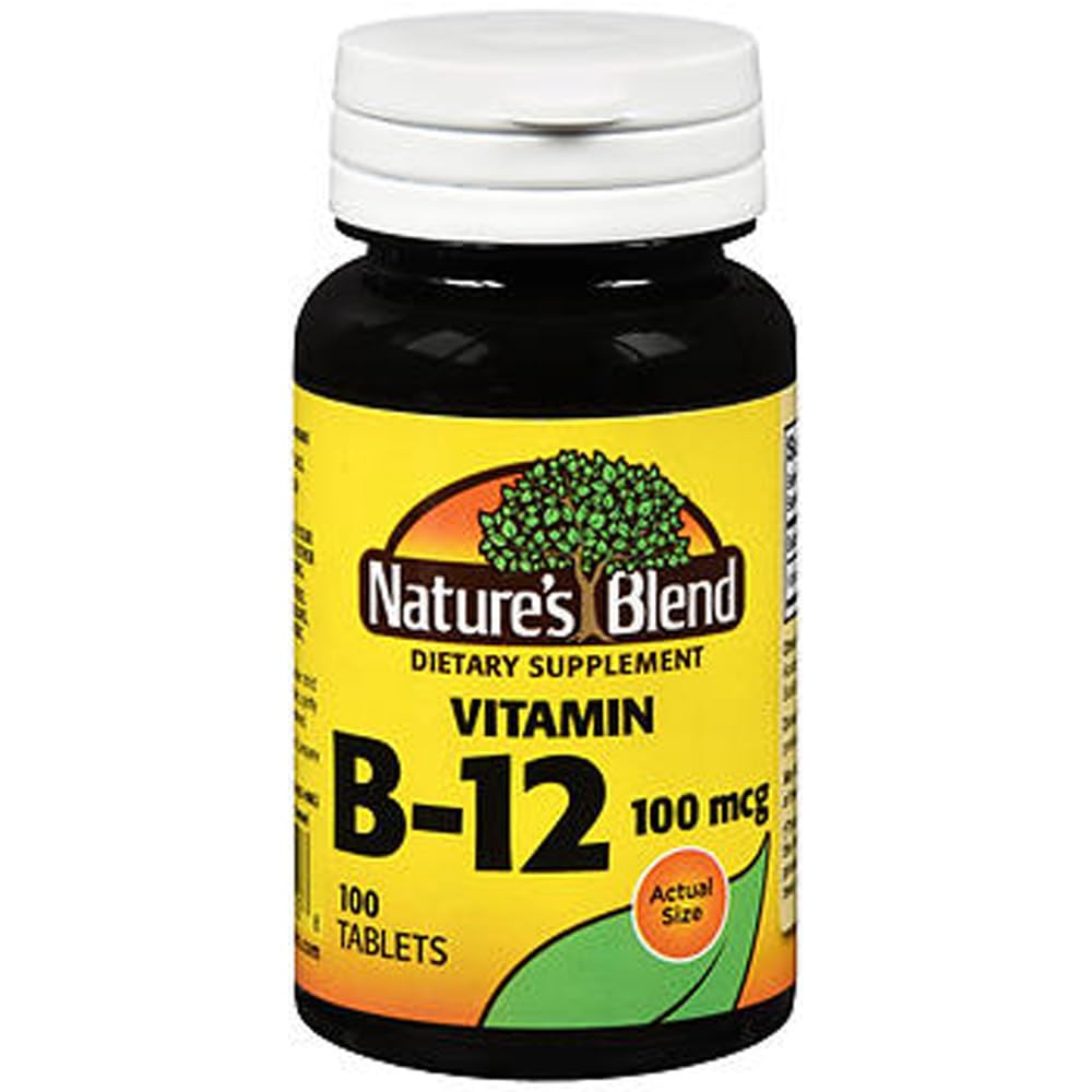Nature's Blend Vitamin B12 100 mcg Tabletleri - 100 ct, Pack of 2