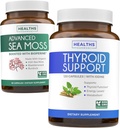 Tiroid Desteği ve Deniz Moss'un Tanıtımı - Deniz Moss Tiroid Bakım Paketi - Iodine (120 Caps) ve İrlandalı Deniz Moss Capsules - Raw Vegan Supplement with BioPerine (Non-GMO & Organik)