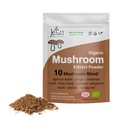 Mushroom Extract Powder - Ισχυρό 10 Blend, Organic Lions Mane, Cordyceps, Reishi, Shiitake, Turkey Tail Mushrooms Nootropic Brain Supplement for Energy, Calm, Focus & Immune System Booster