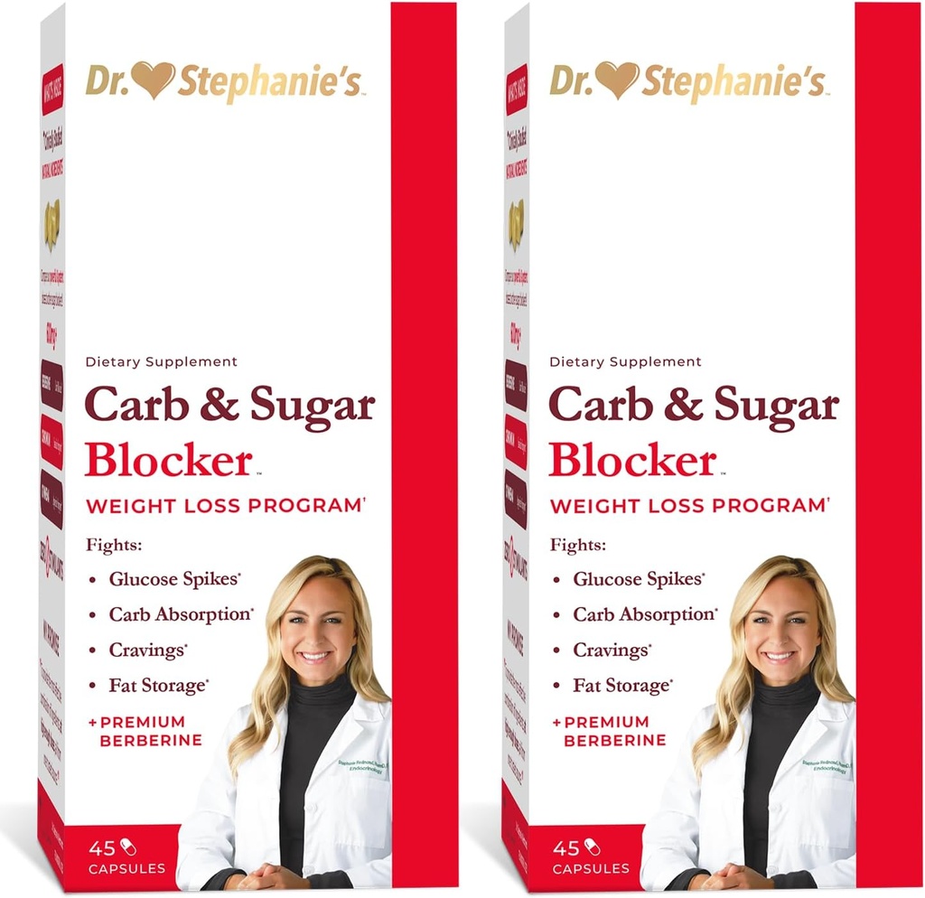 Dr. Stephanie's Mealtime Carb & Sugar Blocker - Digested Carbs & Sugars, Stimulant-Free (2 Pack)