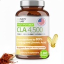 CLA Supplements 4500MG - Non-GMO Safflower Petrol - Enerji, Kilo kaybı, Kalp Sağlığı ve Kas Sağlığı - 180 Yumuşak jeller