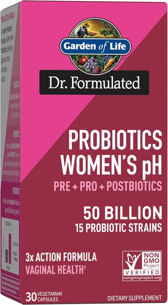 Life Dr Formulaed Womens PH Probiyotiks 50 Milyar CFU, Pre + Pro + Postbiyotikler - Digestive, Immune ve Vaginal Support, Potato, Acacia, Postbiyotik Metabolites, 30 Day Supply