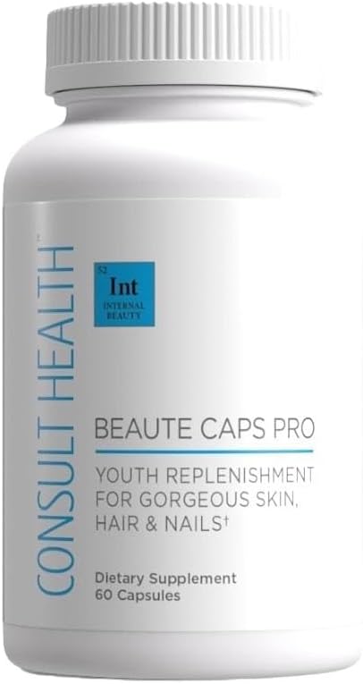 Sağlık Beaute Caps Pro - Saç Büyümesini Destekler, Skin & Nail Health - Collagen, Vitamins B6, B7,B12, D & 10,500 mcg Biotin - MSM, Blood Orange - Anti-Aging - USA Made - Women & Men 60 Capsules