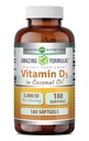 Amazing Formulas Vitamin D3 in Coconut Oil Supplement | 5000 IU Per | 180 Softgels | Non-GMO | Gluten Free | Made in USA