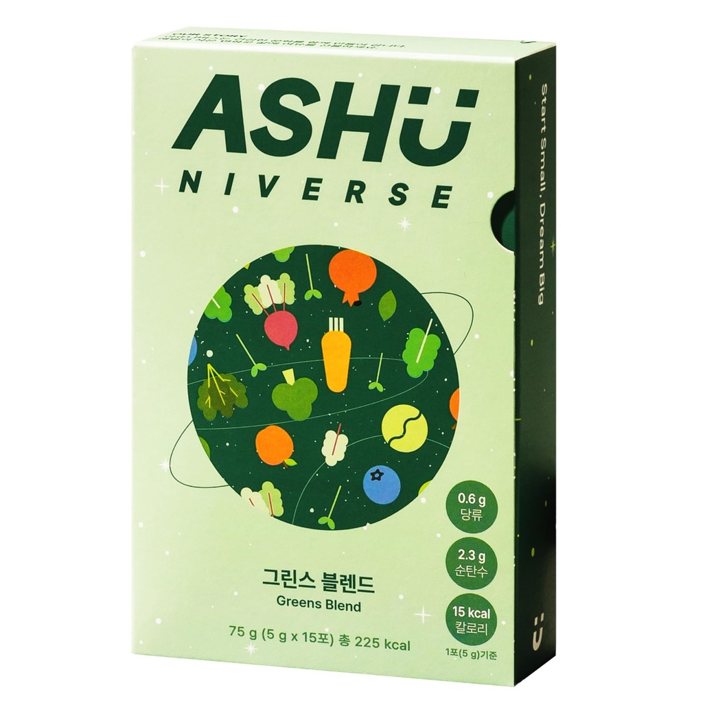 Greens Blend Superfood Powder - Delicious Stick Packs with Chlorella, Spirulina & Vegetables - Daily Green Energy Supplement - 15 Sticks