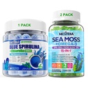Nextdia Bundle: Blue Spirulina Gummies 1 Pack & Sea Moss Gummies 2 Pack