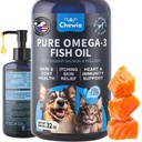 Fish Oil for Dogs and Cats - Skin and Coat Support Supplement for Pets - Omega 3 6 9 Fatty Acids - Itchy Skin, Shedding, Immunity, Joint - EPA DHA - Wild Caught Salmon and Pollock Food Topper